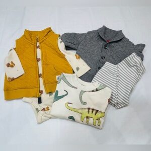 Baby Boy Clothing Bundle 5 Pieces Carter’s Cloud Island Cat & Jack 6 Months